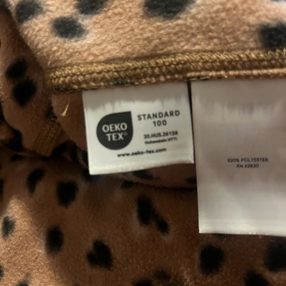 Lands' End Tan and Black Fleece Jacket - Picture 5 of 5